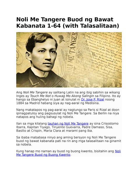 Noli me Tangere Kabanata 1.